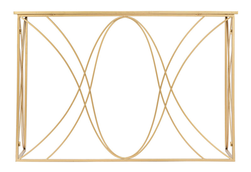 Console Exy 120x40x80 cm in Ferro e Specchio Oro e Argento-2