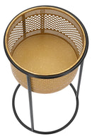 Porta Vasi Simply Ø25x50 cm in Ferro Oro e Nero-5