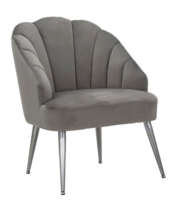 Fauteuil Coquille Gris 65x69x84 cm en Bois Éponge, Polyester et Acier Gris prezzo