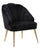Fauteuil Coque Noir 65x69x84 cm en Bois Éponge Polyester et Acier Noir et Doré
