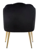 Poltrona Shell Nera 65x69x84 cm in Legno Spugna Poliestere e Acciaio Nero e Oro-4