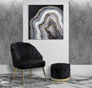 Poltrona Shell Nera 65x69x84 cm in Legno Spugna Poliestere e Acciaio Nero e Oro-9
