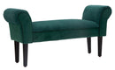 Panchetta Velvet Crema 102x31x51 cm Legno e Poliestere Verde e Nero-1