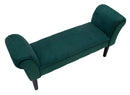 Panchetta Velvet Crema 102x31x51 cm Legno e Poliestere Verde e Nero-4