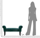 Panchetta Velvet Crema 102x31x51 cm Legno e Poliestere Verde e Nero-8