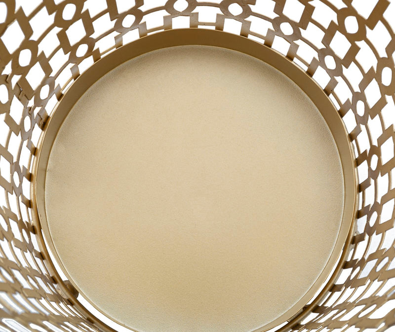 Porta Ombrelli Oblin Ø22,5x47,5 cm in Ferro MDF e Vetro Oro-4