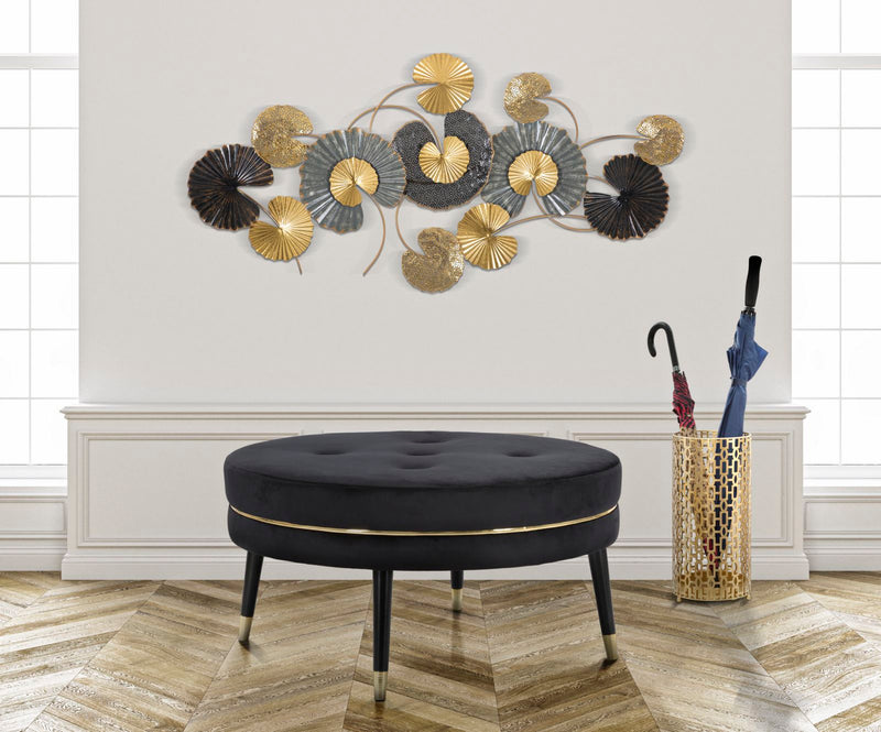 Porta Ombrelli Oblin Ø22,5x47,5 cm in Ferro MDF e Vetro Oro-5