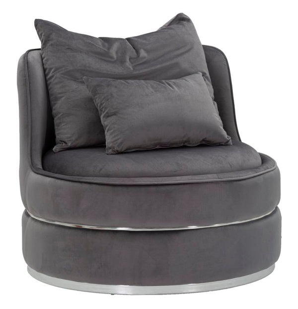 Fauteuil Paris Space Grey/Argent Ø84x72 cm en Bois et Éponge Grise prezzo