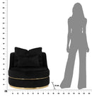 Poltrona Paris Space Nero/Oro Ø84x72 cm in Legno e Spugna Nero e Oro-10