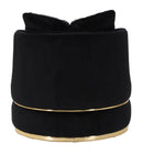 Poltrona Paris Space Nero/Oro Ø84x72 cm in Legno e Spugna Nero e Oro-4