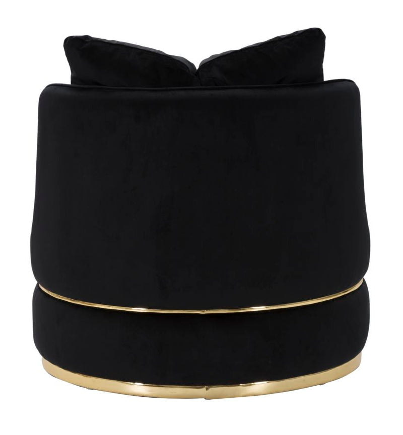 Poltrona Paris Space Nero/Oro Ø84x72 cm in Legno e Spugna Nero e Oro-4