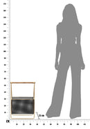 Porta Giornali Fashion 37x23x54,5 cm Legno di Abete e in Ferro Nero e Oro-8