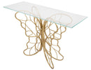 Console Butterfly 110x40x76 cm in Ferro e Vetro Oro-4