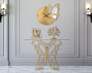 Console Butterfly 110x40x76 cm in Ferro e Vetro Oro-8
