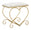 Tabouret Coeur Crème 50x37,5x51,5 cm en Fer et MDF et Éponge et Polyester Or et Rose