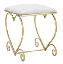 Sgabello Heart Crema 50x37,5x51,5 cm in Ferro e MDF e Spugna e Poliestere Oro e Rosa-3
