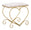 Tabouret Coeur Rose 50x37,5x51,5 cm en Fer et MDF et Éponge et Polyester Or et Crème