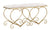 Banc Coeur Crème 105x37,5x51,5 cm en Fer et MDF et Éponge et Polyester Or et Rose