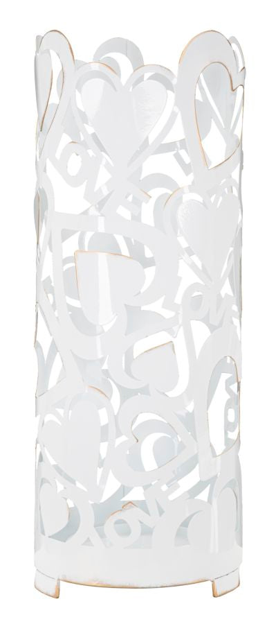 Porte-parapluie Bianco Heart Ø21x55 cm en fer blanc et or prezzo