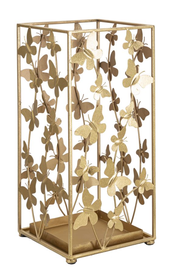 online Porte-parapluie papillon 22,5x22,5x48,5 cm en fer doré