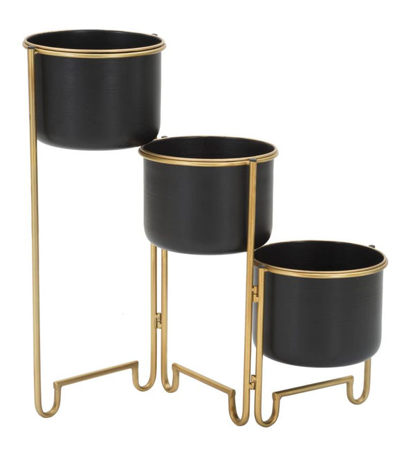 acquista 3 Porte-vase Oroy 68x22,5x55 cm en fer noir et doré