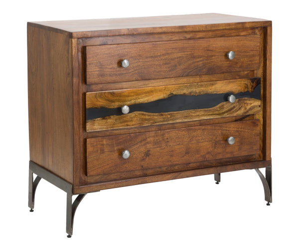 online Commode Mustang 88x45x75 cm en bois d'acacia et fer brun et gris