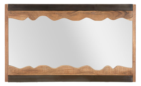 Miroir Yellowstone 120x4x72 cm en bois d'acacia et miroir marron et noir acquista