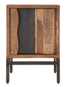 Comodino Yellowstone 44x40x64 cm in Legno di Acacia e in Ferro Marrone e Nero-2