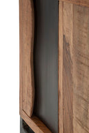 Comodino Yellowstone 44x40x64 cm in Legno di Acacia e in Ferro Marrone e Nero-6