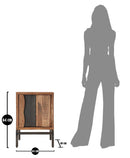 Comodino Yellowstone 44x40x64 cm in Legno di Acacia e in Ferro Marrone e Nero-9