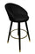 Tabouret de Bar Prague Noir 55x56x104 cm Bois et Éponge Noir et Or