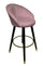 Tabouret de Bar Prague Rose 55x56x104 cm Bois et Eponge Rose Noir et Or