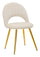 Lot de 2 Chaises Rembourrées 52x48x78 cm en Tissu Velours Flex Crème et Or