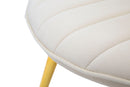 Set 2 Sedie Imbottite 52x48x78 cm in Tessuto Velluto Flex Crema e Oro-7