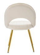 Set 2 Sedie Imbottite 52x48x78 cm in Tessuto Velluto Flex Crema e Oro-8