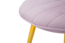 Set 2 Sedie Imbottite 52x48x78 cm in Tessuto Velluto Flex Rosa e Oro-7