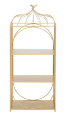 Gabbietta da Muro con Mensole 38x22x92 cm in Ferro Oro-2
