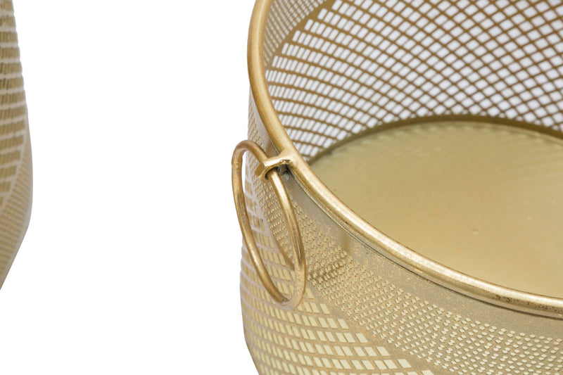 Porta Vasi Cage Tris Ø40x34-35x28-30x22 cm in Ferro Oro e Multicolor-3