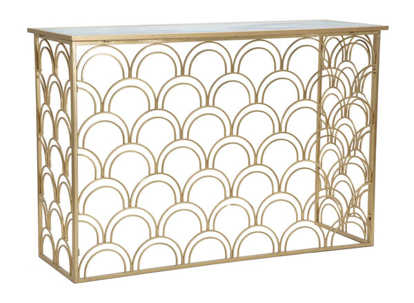 Console Arc 120x40x80,5 cm en Fer MDF et Or et Verre Multicolore online