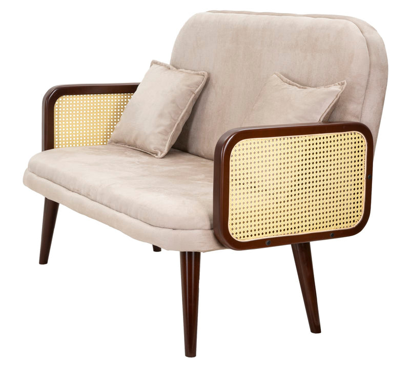 Divano 2 Posti 131x80x93 cm in Tessuto Imbottito-3