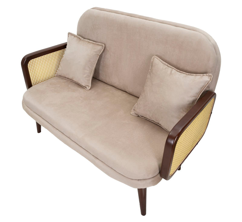 Divano 2 Posti 131x80x93 cm in Tessuto Imbottito-4