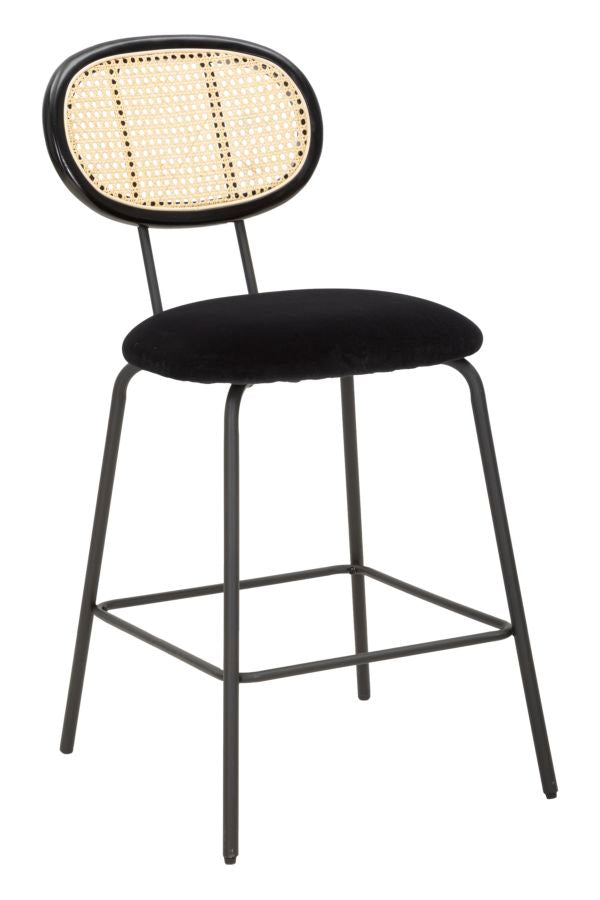 Tabouret de Bar 47x57x98 cm en Métal et Tissu Noir online