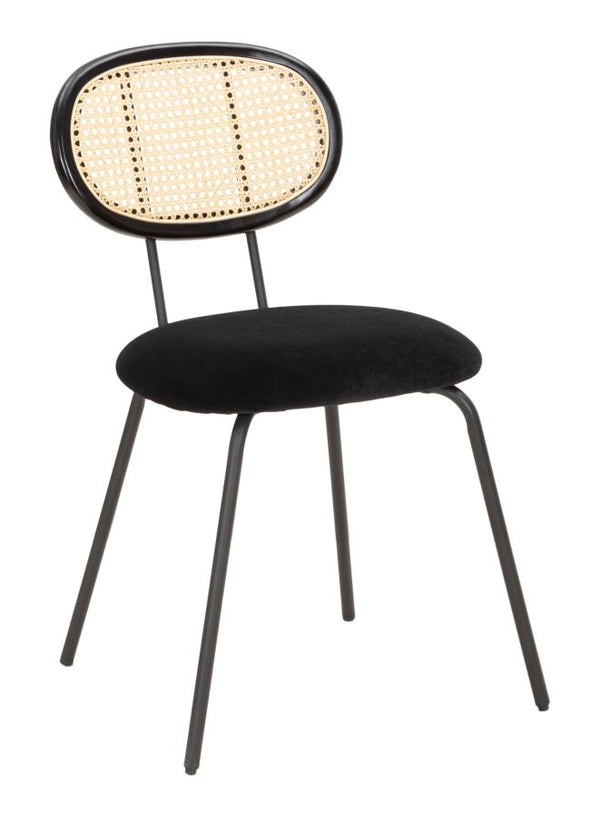 Chaise 43x54x80 cm en Métal et Tissu Noir prezzo