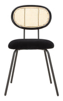 Sedia 43x54x80 cm in Metallo e Tessuto Nero-2