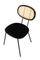 Sedia 43x54x80 cm in Metallo e Tessuto Nero-4