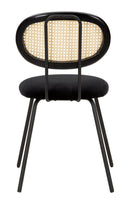 Sedia 43x54x80 cm in Metallo e Tessuto Nero-5