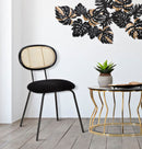 Sedia 43x54x80 cm in Metallo e Tessuto Nero-8