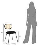 Sedia 43x54x80 cm in Metallo e Tessuto Nero-9