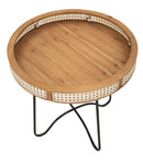 Tavolino Basso Ø60x60,5 cm in Metallo e Legno-2