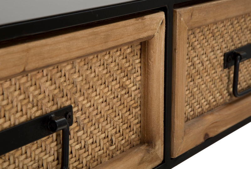 Consolle Fissa 3 Cassetti 120x35x78 cm in Metallo e Legno-7